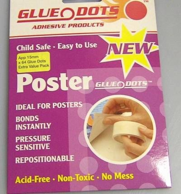 GLUE DOTS 64 Klebepunkte 15 mm Durchmesser Poster