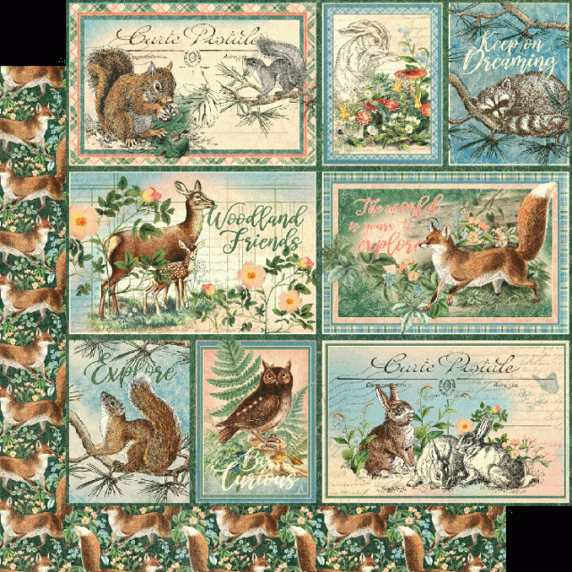 Graphic 45 Woodland Friends 8 x 8 Pad