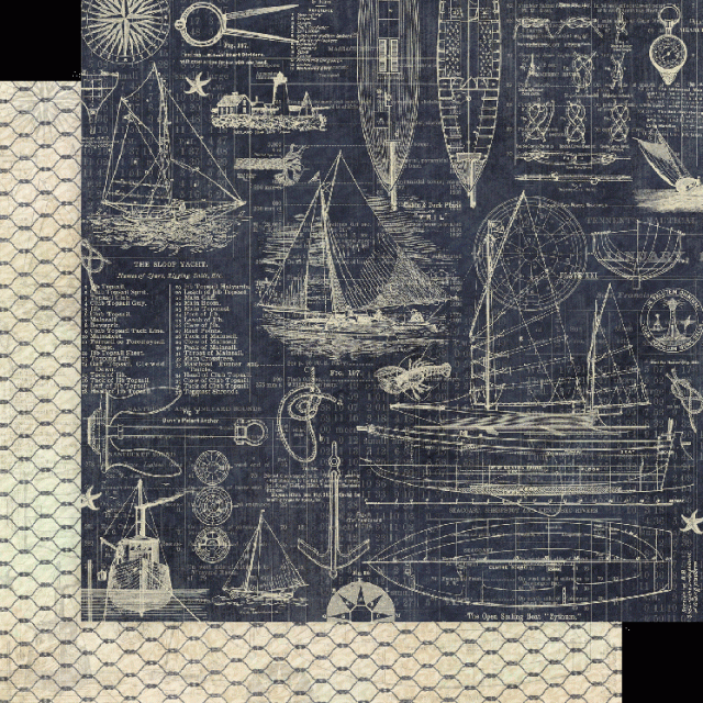 Graphic 45 Catch of the Day 8 x 8 inch Paper Pad