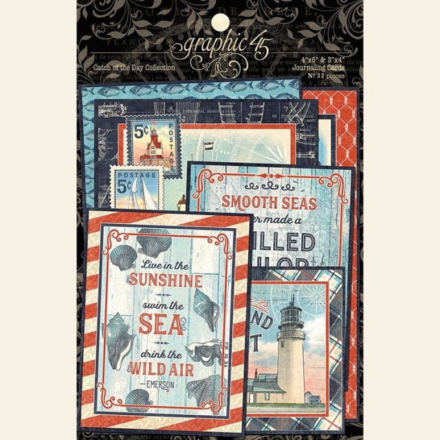Graphic 45 Catch of the Day Ephemera & Journaling Cards