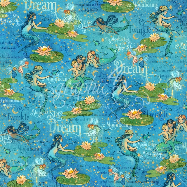 Graphic 45 Moonbeam Dance 12 x 12 Inch Paper Doppelseitig bedruckter Bogen in 30,5 x 30,5 cm
