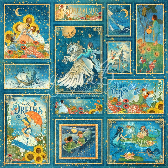 Graphic 45 Stars Aligned 12 x 12 Inch Paper Doppelseitig bedruckter Bogen in 30,5 x 30,5 cm - Kopie