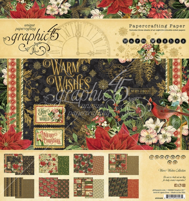 Graphic 45 Warm Wishes 8 x 8 Inch Paper Pack