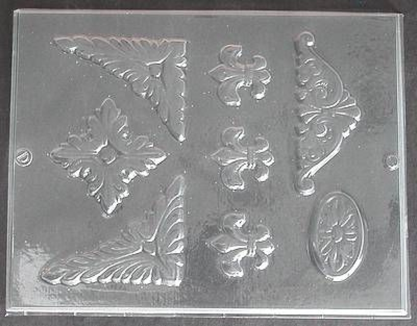 Reliefform Ornament 8 teilig 4 bis 8 cm