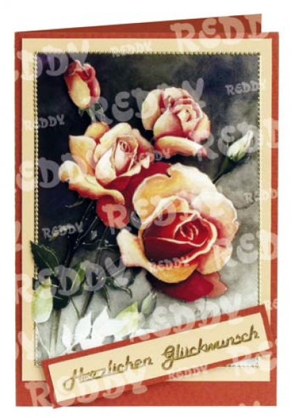 3D Stanzbogenset Blumen, Rose und Stockmalve