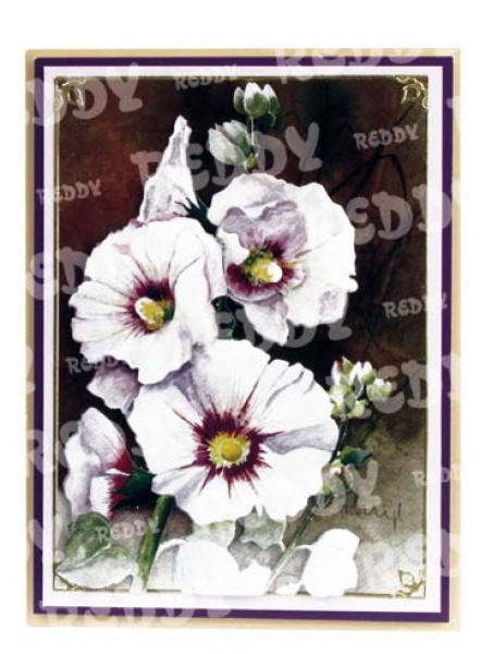 3D Stanzbogenset Blumen, Rose und Stockmalve