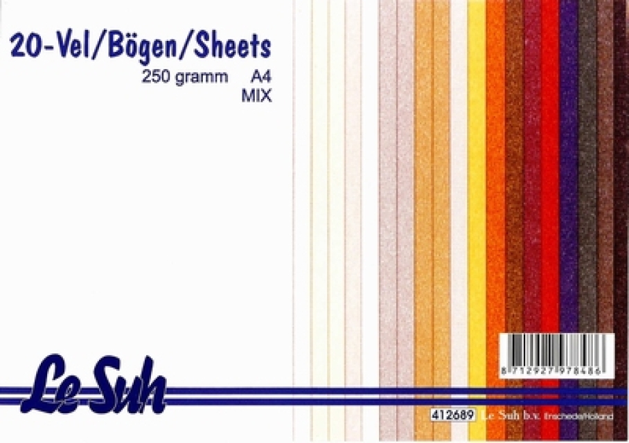 Le Suh Metallic Papiere 250 Gramm 20 Bögen farblich sortiert