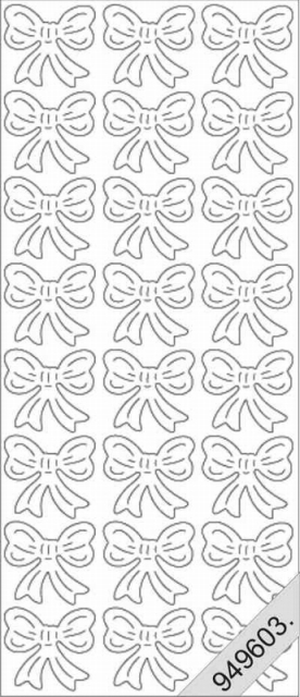 Stickerbogen 10 x 23 cm Aufkleber Flitter Transparent Schleife Gold