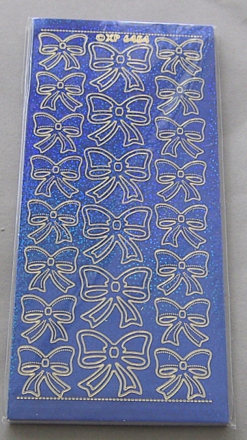 Stickerbogen 10 x 23 cm holografisch Schleifen blau