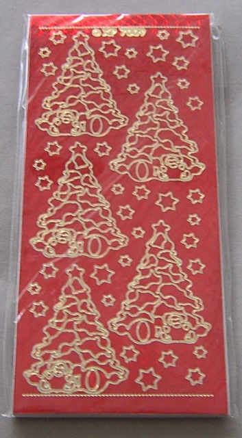 Stickerbogen 10 x 23 cm Aufkleber Prismatic Christmas Tree rot