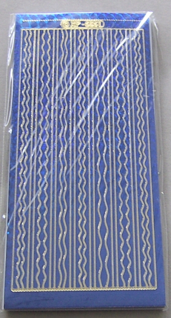 Stickerbogen 10 x 23 cm prismatic Bordüren und Wellen blau