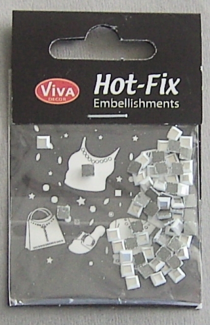 VIVA Decor Hot Fix Steine "Quadrat, weiss" 4 mm