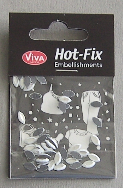 VIVA Decor Hot Fix Steine "spitz, oval, weiss" 4 x 8 mm