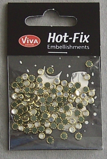 VIVA Decor Hot Fix Steine "transparent gold-eingefaßt" 4 mm