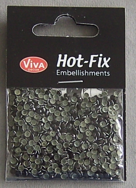 VIVA Decor Hot Fix Steine "Octagon Metallic" schwarz 3 mm