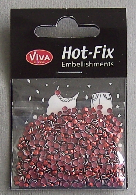 VIVA Decor Hot Fix Steine "Octagon Metallic" rot 3 mm
