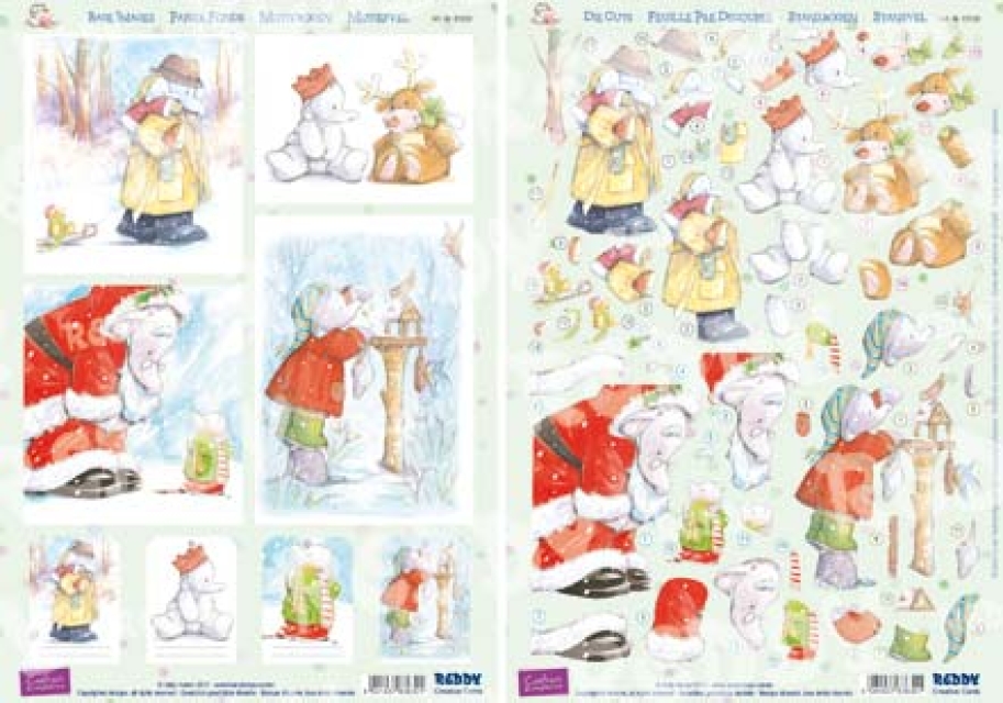 Reddy Cards 3 D Stanzbogen Humphrey & Lottie Weihnachten 1