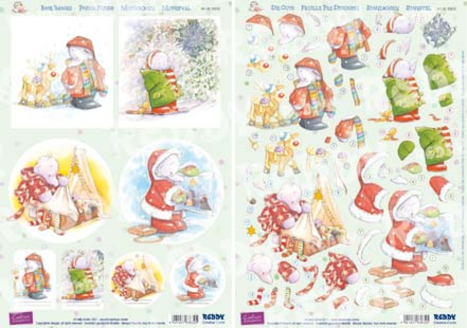 Reddy Cards 3 D Stanzbogen Humphrey & Lottie Weihnachten 3