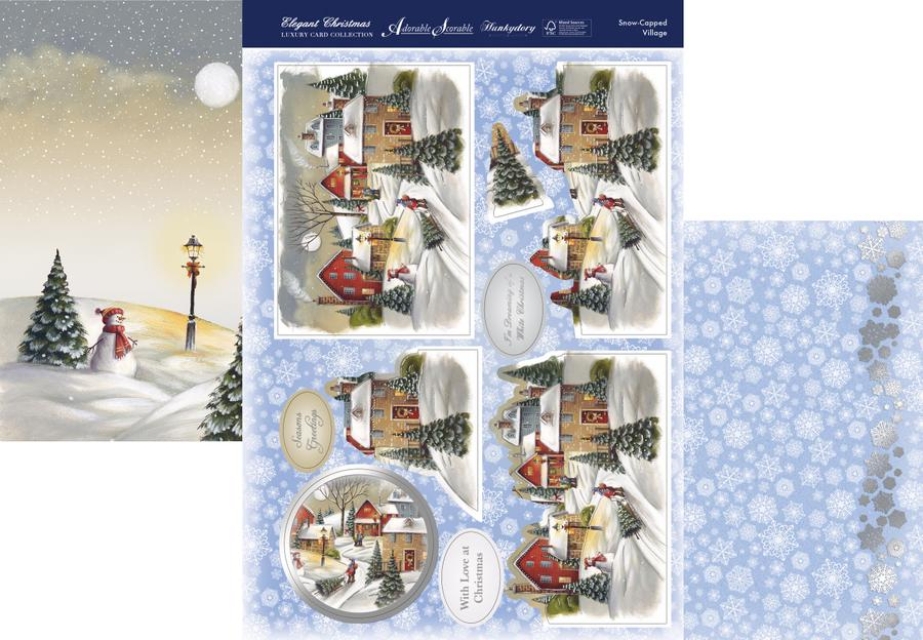 Hunkydory Bastelset Elegant Christmas Card Snow Capped Village