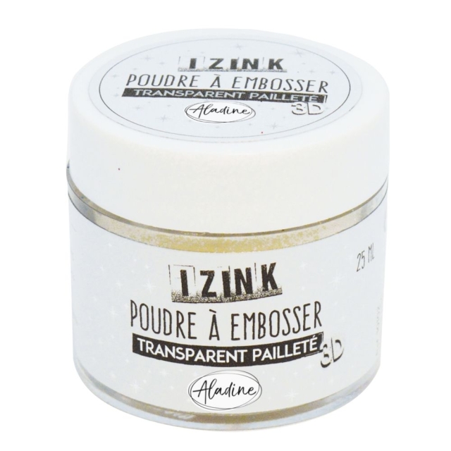 IZINK Embossingpuder mit Pailletten transparent
