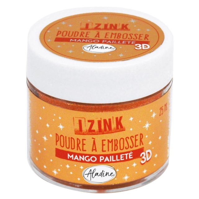 IZINK Embossingpuder mit Pailletten mango