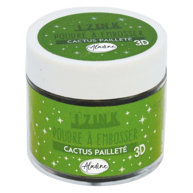 IZINK Embossingpuder mit Pailletten cactus