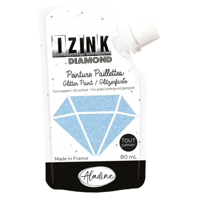 IZINK Diamond Glitzerfarbe himmelblau