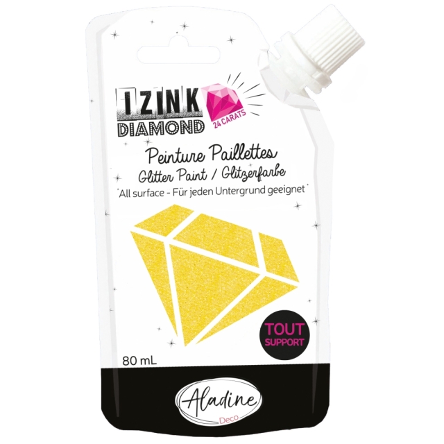 IZINK Diamond Glitzerfarbe 24 Karat gelb