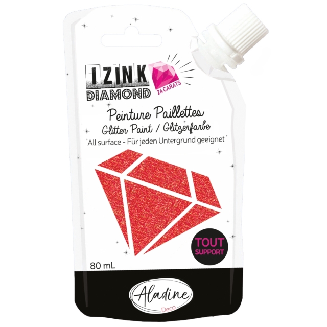 IZINK Diamond Glitzerfarbe 24 Karat rot