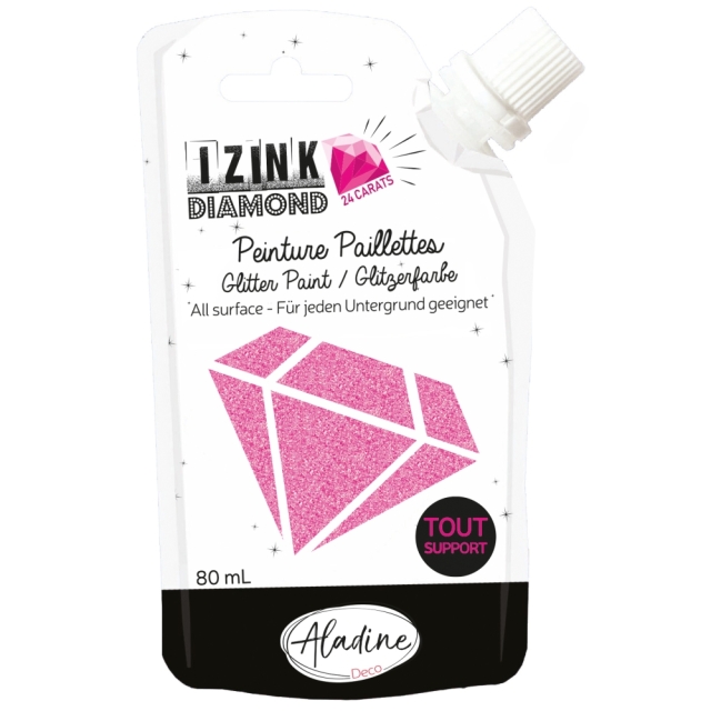 IZINK Diamond Glitzerfarbe 24 Karat pink