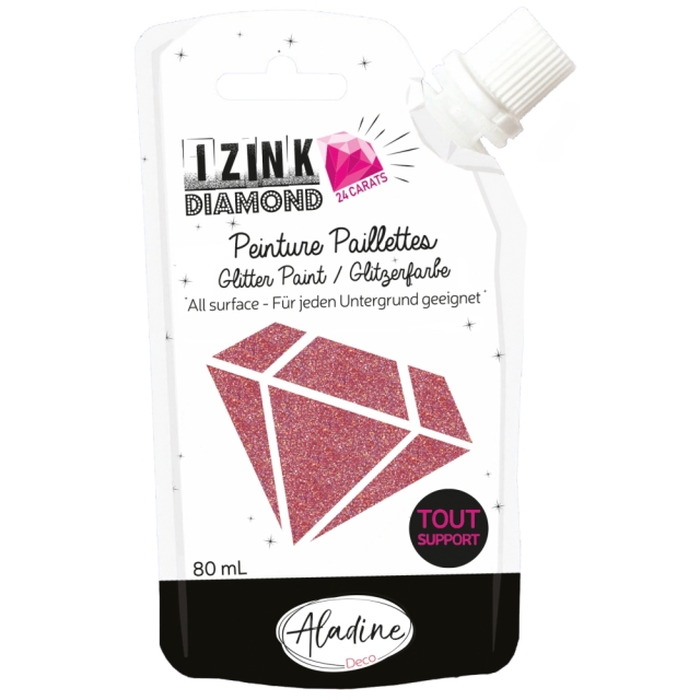 IZINK Diamond Glitzerfarbe 24 Karat dunkelpink