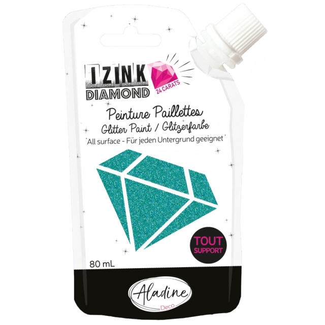 IZINK Diamond Glitzerfarbe 24 Karat türkis