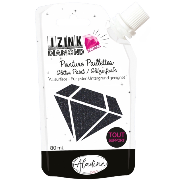 IZINK Diamond Glitzerfarbe 24 Karat schwarz