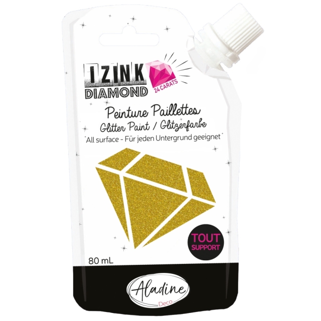 IZINK Diamond Glitzerfarbe 24 Karat hellgold