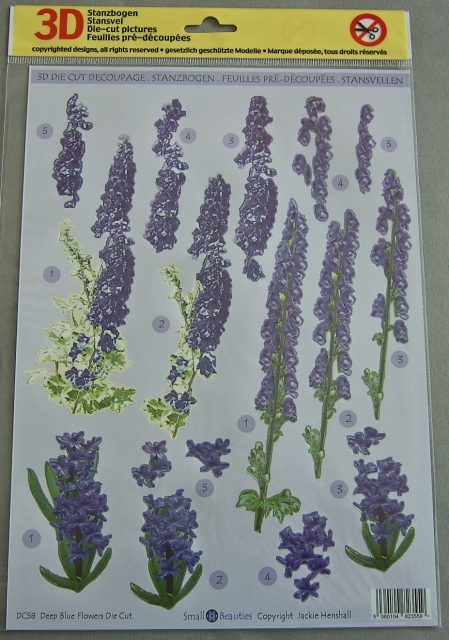 3D Stanzbogen Hyazinthe, Glockenblume, blau-lila