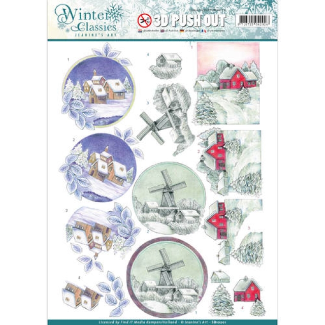 3D Pushout / Stanzbogen Jeanine's Art Winter Classics Christmas Landscapes