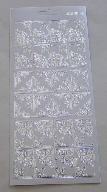 Stickerbogen silber Ecken