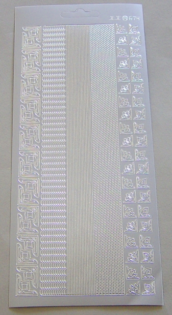 Stickerbogen silber Ecken und Bordüren