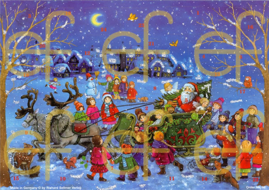 Adventskalender "Weihnachtsmann mit Schlitten"