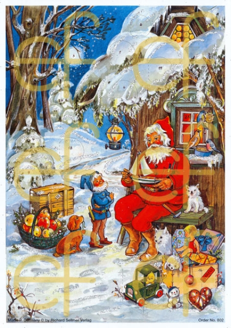 Adventskalender "Weihnachtsmann mit Wichtel"