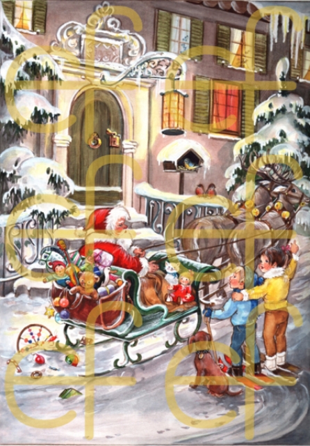 Adventskalender "Weihnachtsmann mit Schlitten"