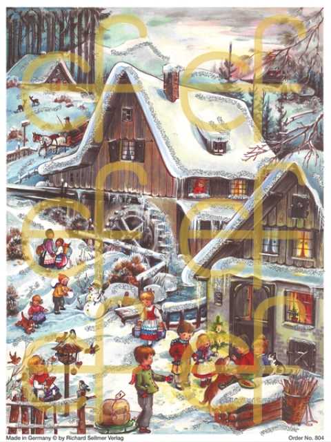 Adventskalender "Spielende Kinder im Schnee"