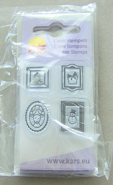 Kars Mini Clear Stamp 4 Weihnachtsmotive im Rahmen