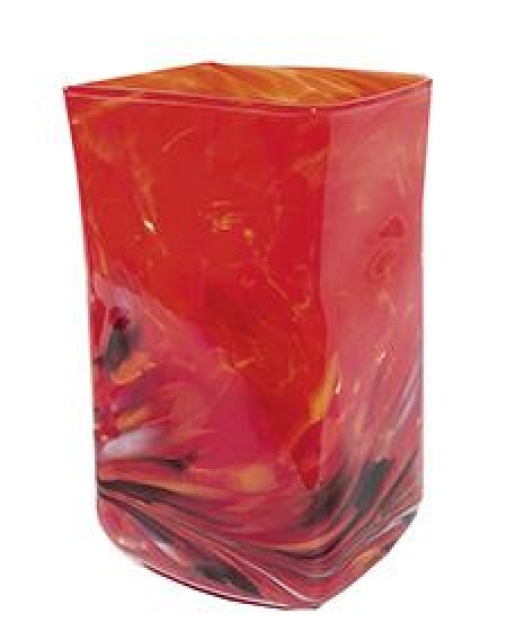 Kastenvase handmade rot