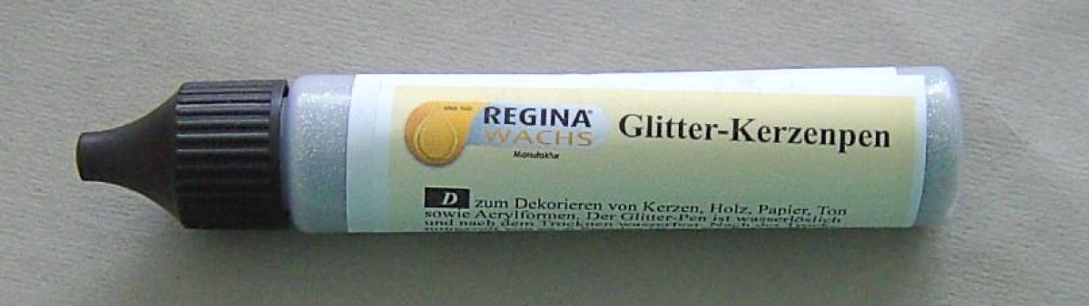 Glitter Kerzenpen silber