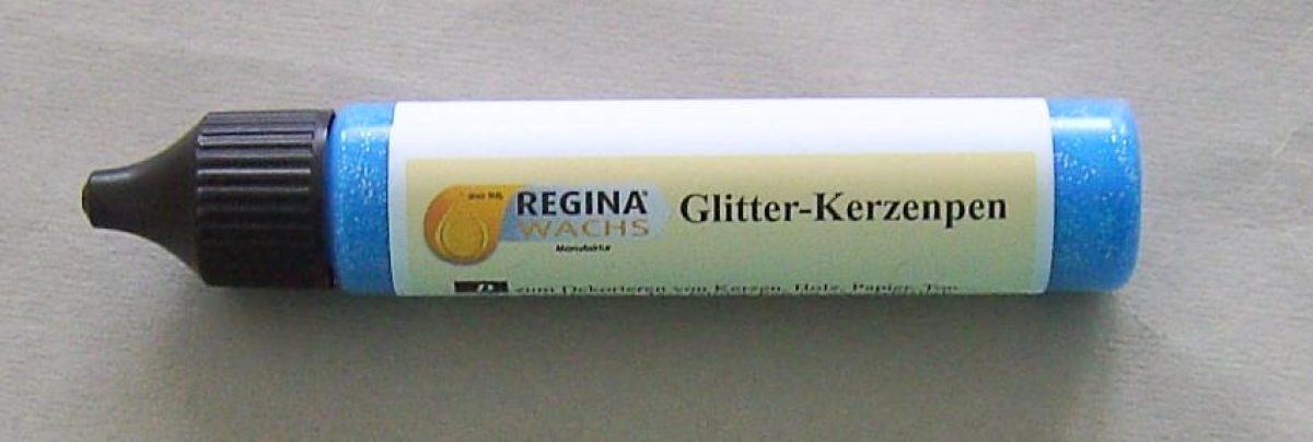 Glitter Kerzenpen blau