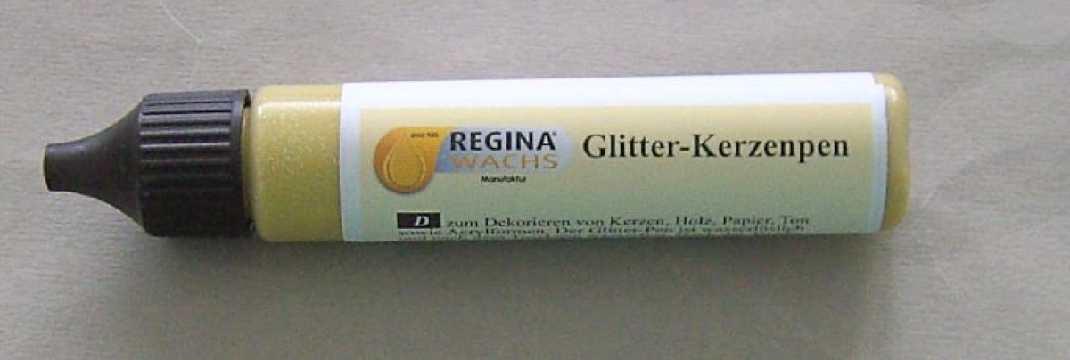 Glitter Kerzenpen gold