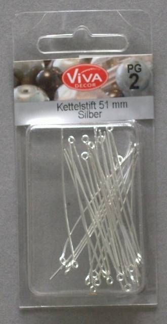 Kettelstift silber 51 mm 25 Stück