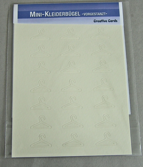 Stanzbogen Mini-Kleiderbügel aus Kartenkarton elfenbein