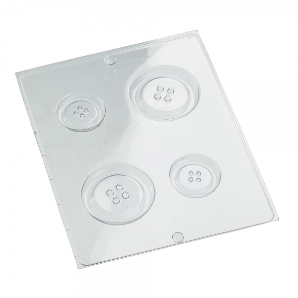 Gießform Knopf 4-teilig von 4,5 bis 6,5 cm groß